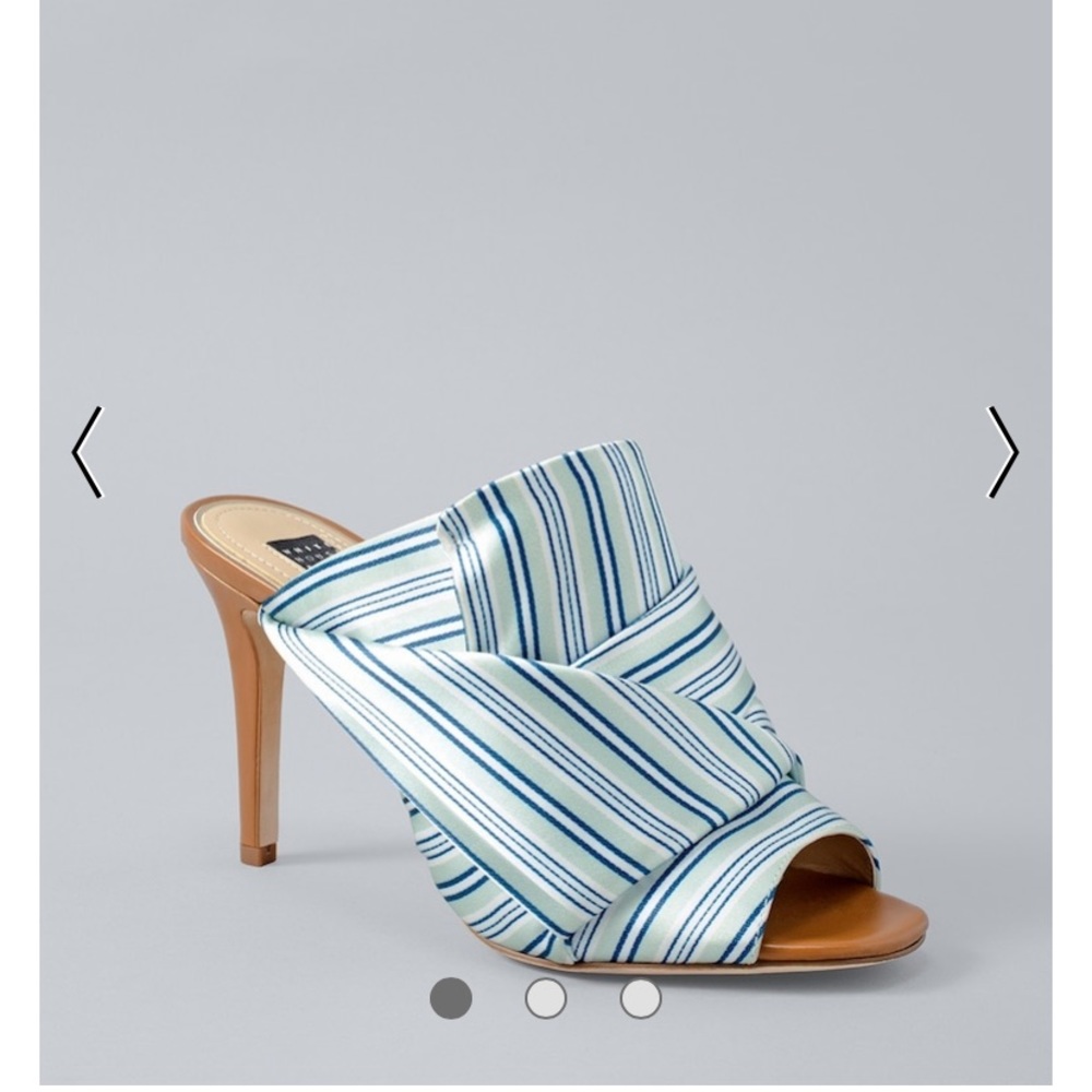 *BUNDLE 15% OFF* WHBM Gisele Satin Stripe Mule NWT